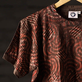  Bindaas Block Art Printed Cotton Unisex Round Neck T-shirt 