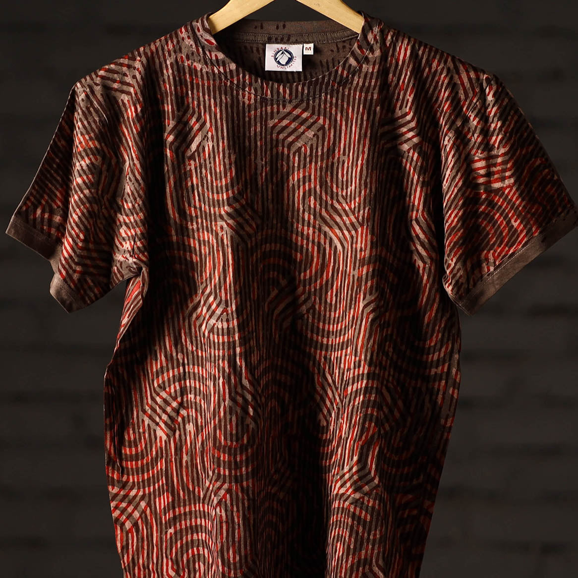  Bindaas Block Art Printed Cotton Unisex Round Neck T-shirt 