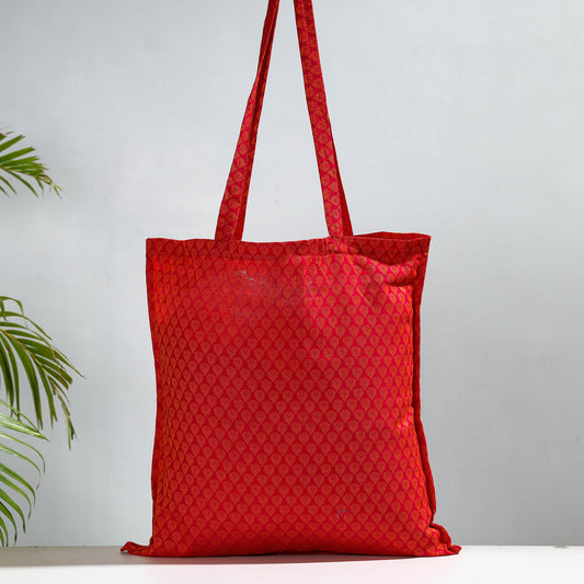 Red - Jacquard Cotton Jhola Bag