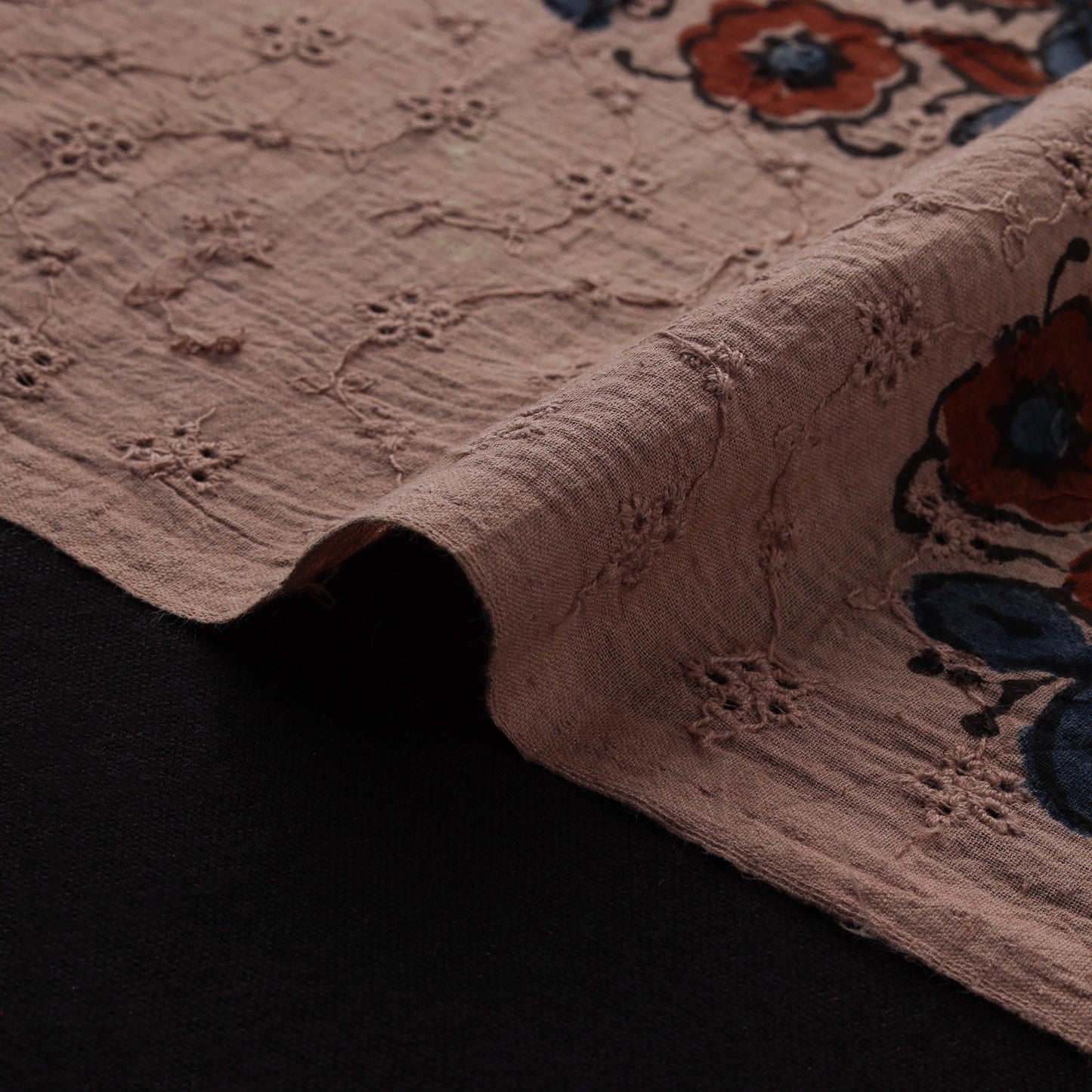 Natural Dyed Ajrakh Hand Block Print Cotton Hakoba Fabric 88