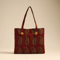 Maroon - Handcrafted Quilted Cotton Hand Bag 12