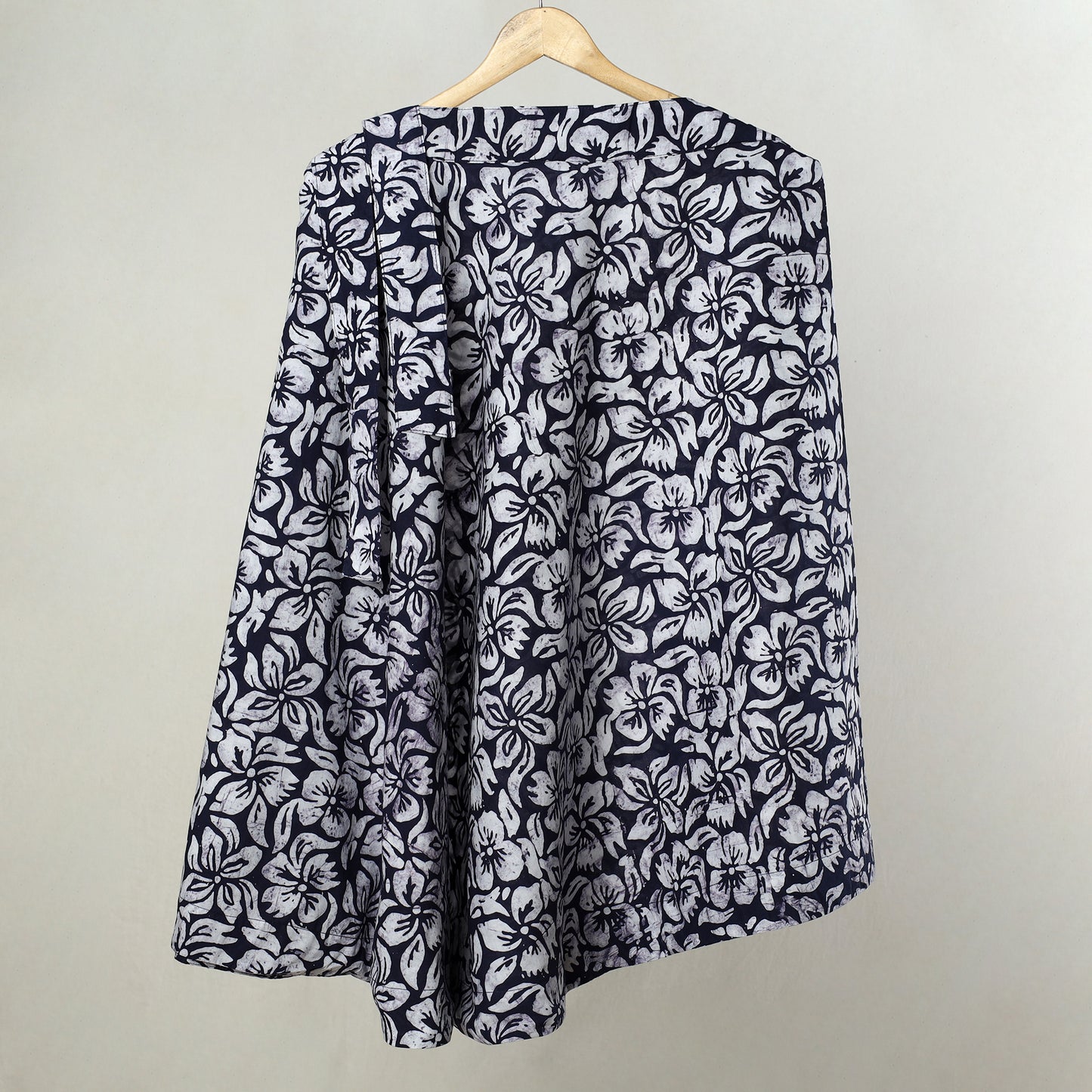 Blue - Hand Batik Printed Cotton Wrap Around Skirt 10