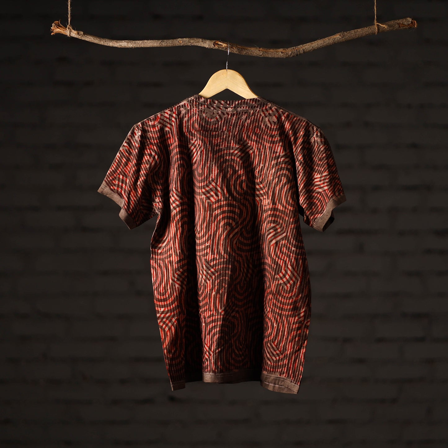  Bindaas Block Art Printed Cotton Unisex Round Neck T-shirt 