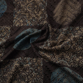 Natural Dyed Ajrakh Hand Block Print Cotton Hakoba Fabric 89