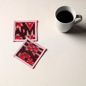 Maroon Handmade Cotton Coasters (Set of 2)
