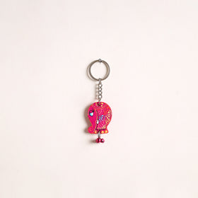 Fish - Abstract Pastel Handpainted Hand-Carved Wooden Keychain 09