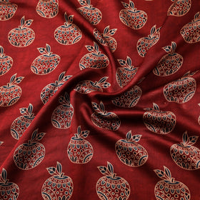 Kutch Hand Block Ajrakh Print Natural Dyed Mashru Silk Fabric 13