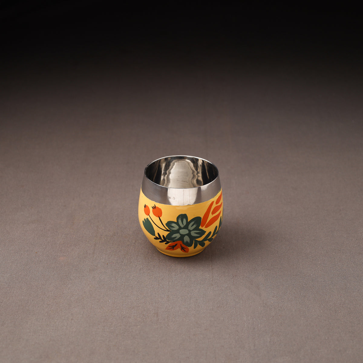 Floral Handpainted Enamelware Stainless Steel Glass 36