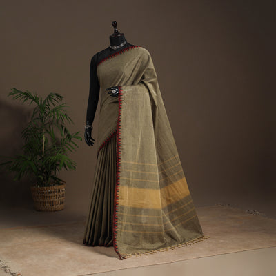 Brown - kandangi chettinad cotton saree with border 96