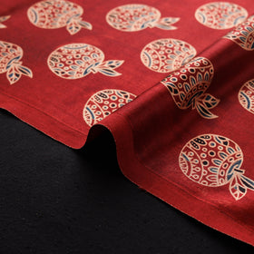 Kutch Hand Block Ajrakh Print Natural Dyed Mashru Silk Fabric 13