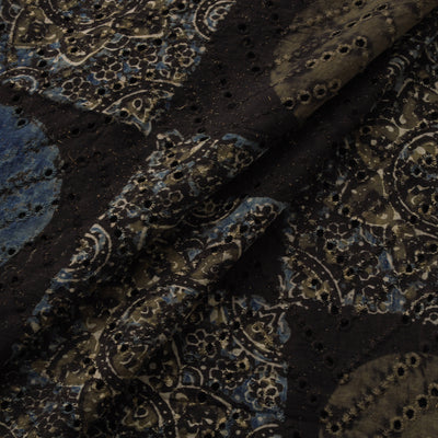 Natural Dyed Ajrakh Hand Block Print Cotton Hakoba Fabric 90