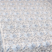 Grey - Pure Cotton Single Sanganeri Print Bed Cover 44