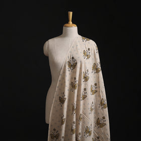 Beige - Kutch Hand Block Ajrakh Print Natural Dyed Cotton Fabric 07
