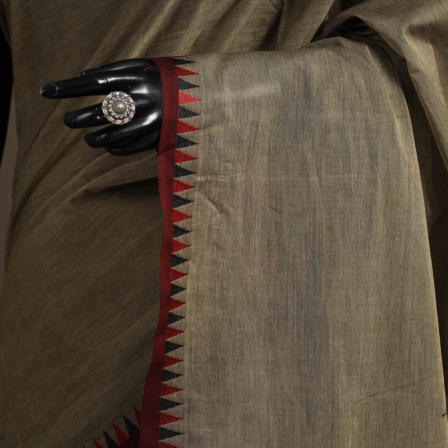 Brown - kandangi chettinad cotton saree with border 96