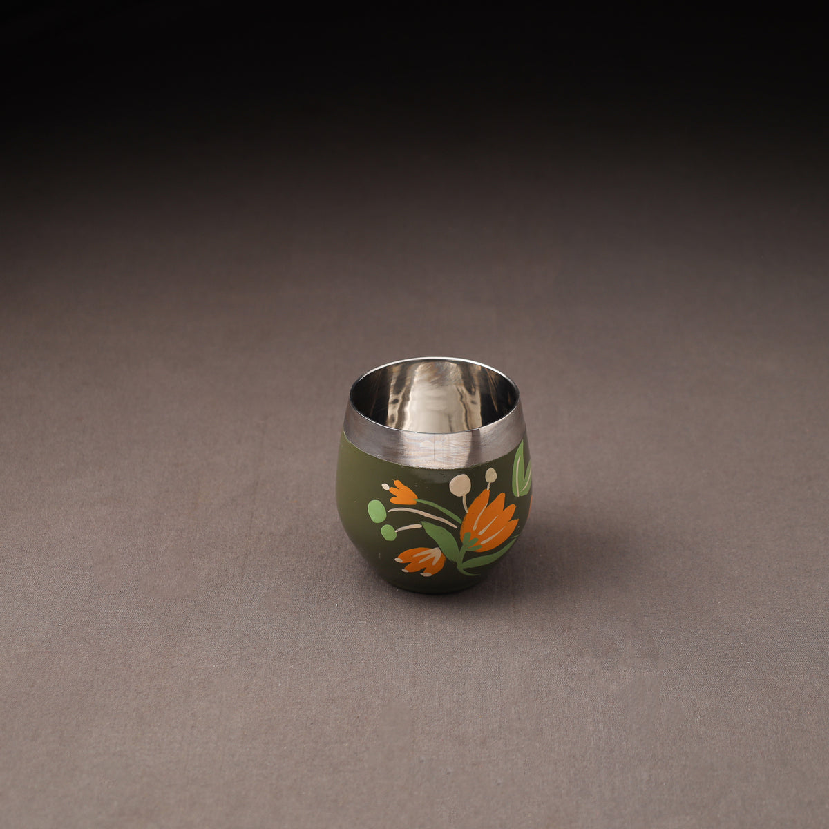 Floral Handpainted Enamelware Stainless Steel Glass 37