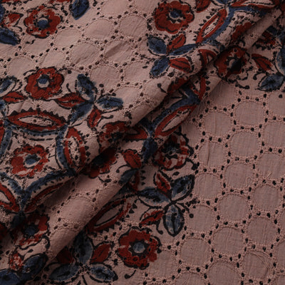 Natural Dyed Ajrakh Hand Block Print Cotton Hakoba Fabric 91