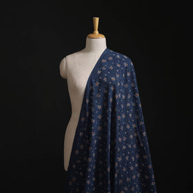 Blue - Kutch Hand Block Ajrakh Print Natural Dyed Cotton Fabric 09