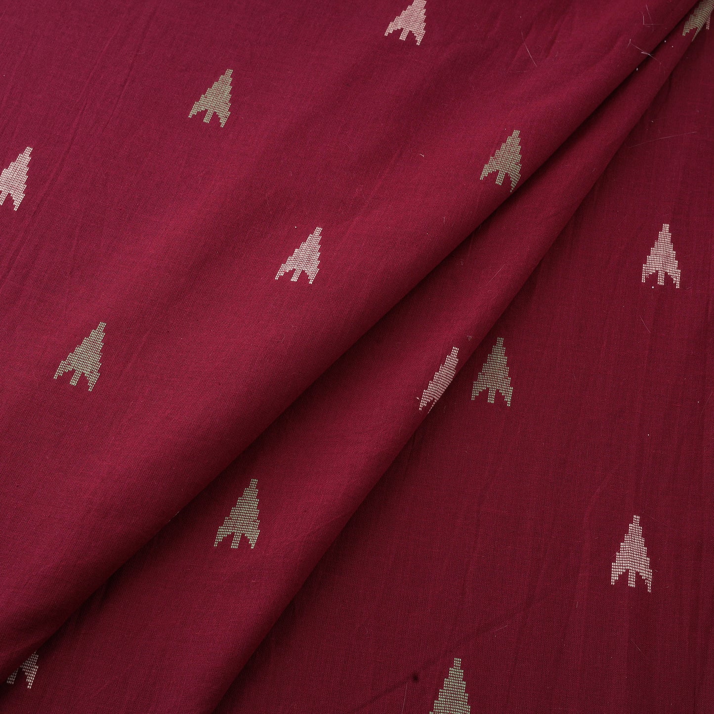Red Prewashed Cotton Jacquard Fabric