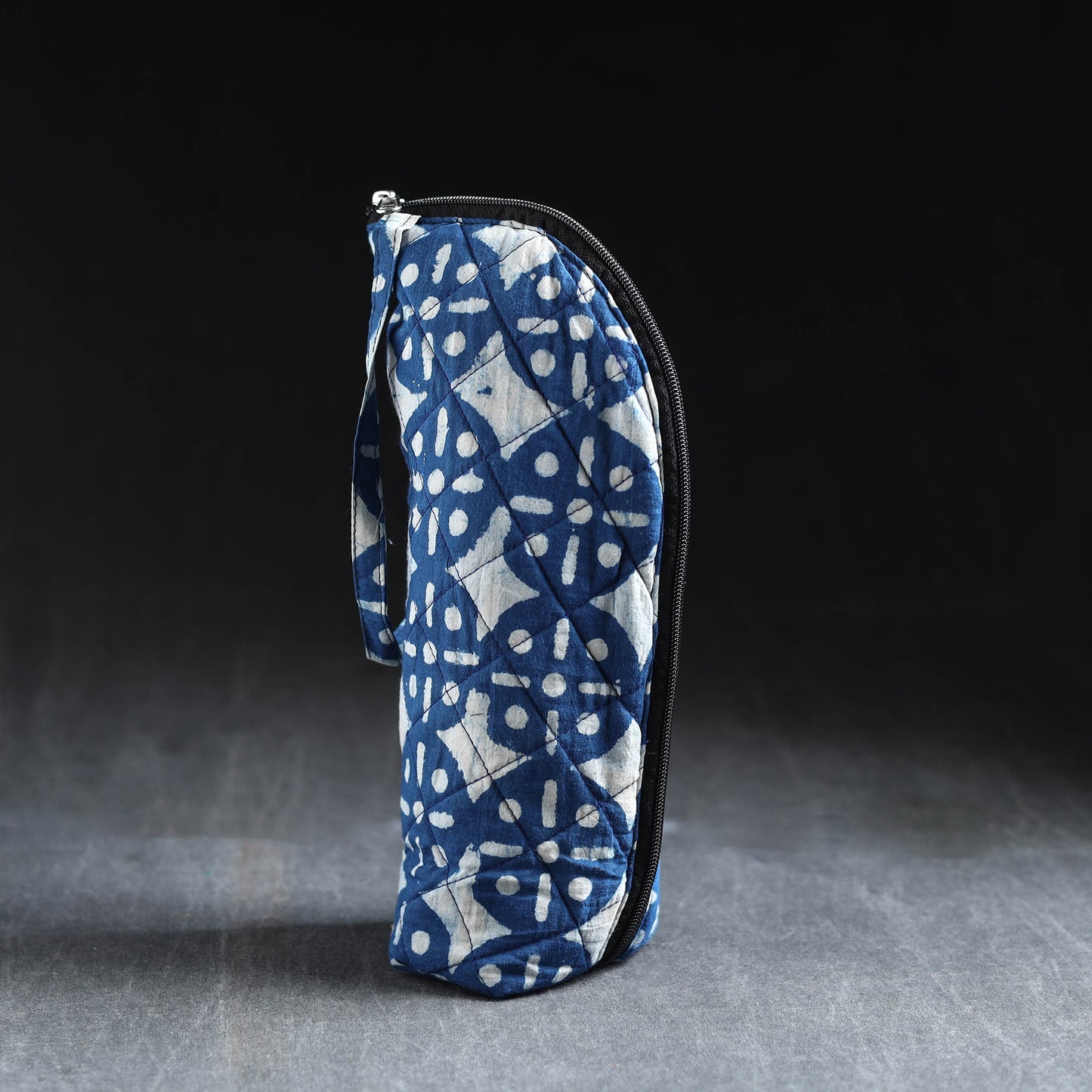 Blue Handmade Cotton 1L Water Bottle Cover