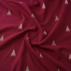 Red Prewashed Cotton Jacquard Fabric