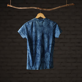 Bindaas art printed cotton women v neck t-shirt 77