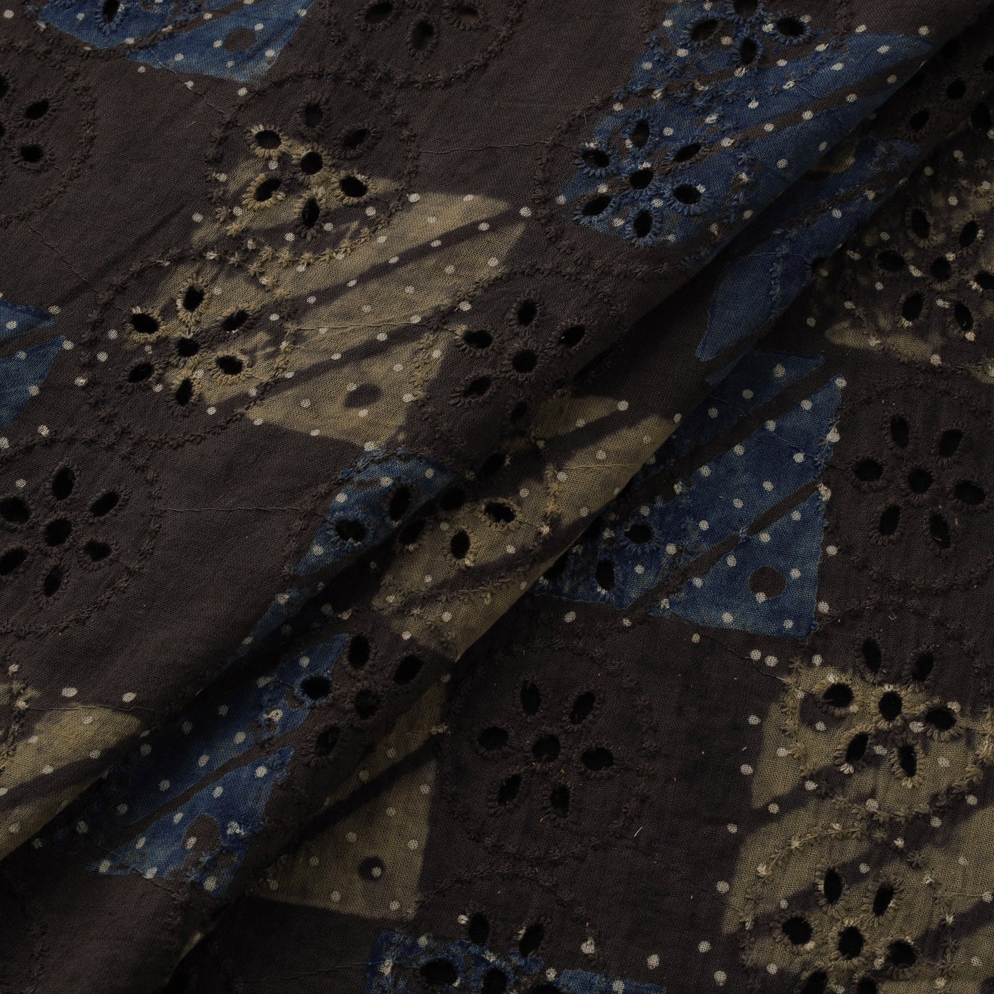 Natural Dyed Ajrakh Hand Block Print Cotton Hakoba Fabric 92