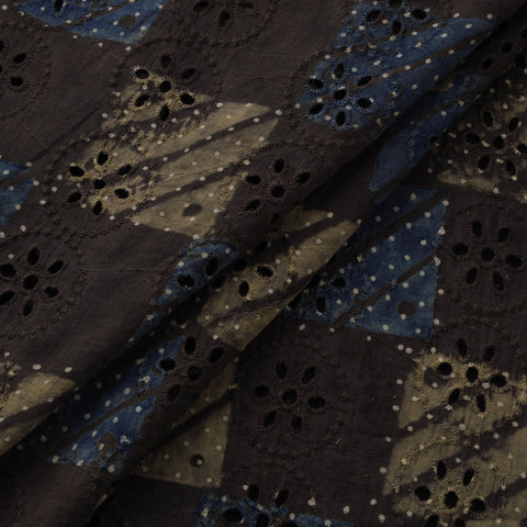 Natural Dyed Ajrakh Hand Block Print Cotton Hakoba Fabric 92