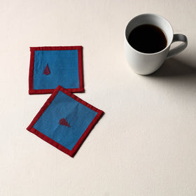 Blue Handmade Cotton Coasters (Set of 2)