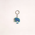Elephant - Abstract Pastel Handpainted Hand-Carved Wooden Keychain 13