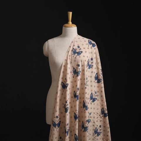Beige - Kutch Hand Block Ajrakh Print Natural Dyed Cotton Fabric 13