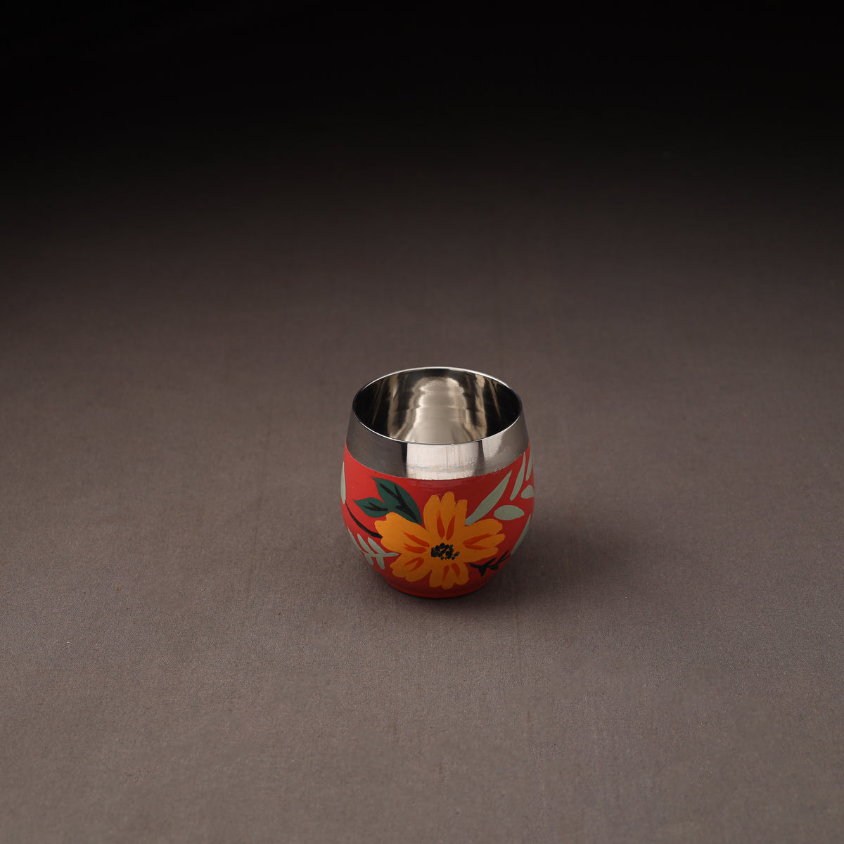 Floral Handpainted Enamelware Stainless Steel Glass 39