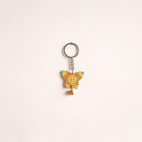 Butterfly - Abstract Pastel Handpainted Hand-Carved Wooden Keychain 14