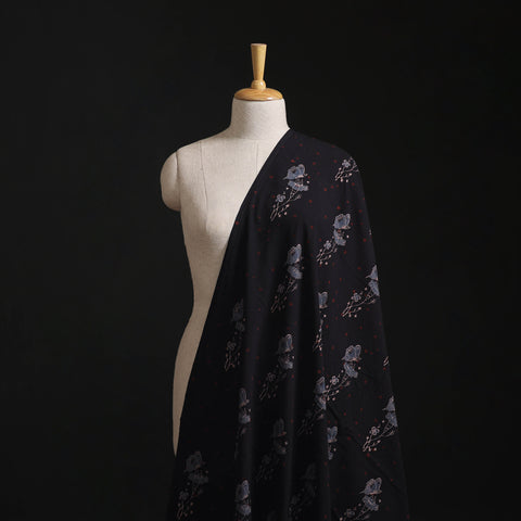 Black - Kutch Hand Block Ajrakh Print Natural Dyed Cotton Fabric 15