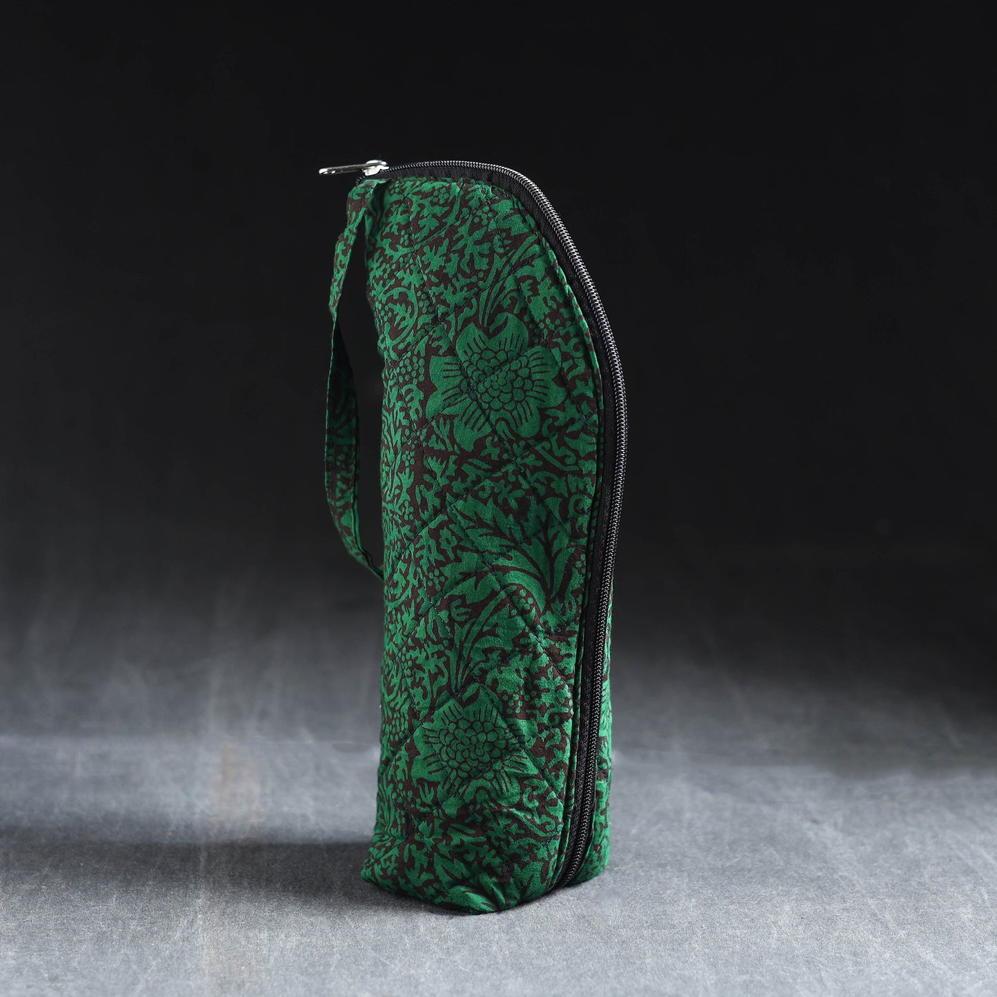 Green Handmade Cotton 1L Water Bottle Cover