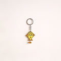 Kite - Abstract Pastel Handpainted Hand-Carved Wooden Keychain 15