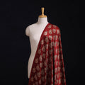 Kutch Hand Block Ajrakh Print Natural Dyed Mashru Silk Fabric 13