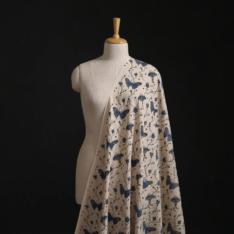 Beige - Kutch Hand Block Ajrakh Print Natural Dyed Cotton Fabric 17