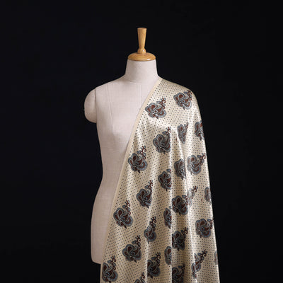 Kutch Hand Block Ajrakh Print Natural Dyed Mashru Silk Fabric 12