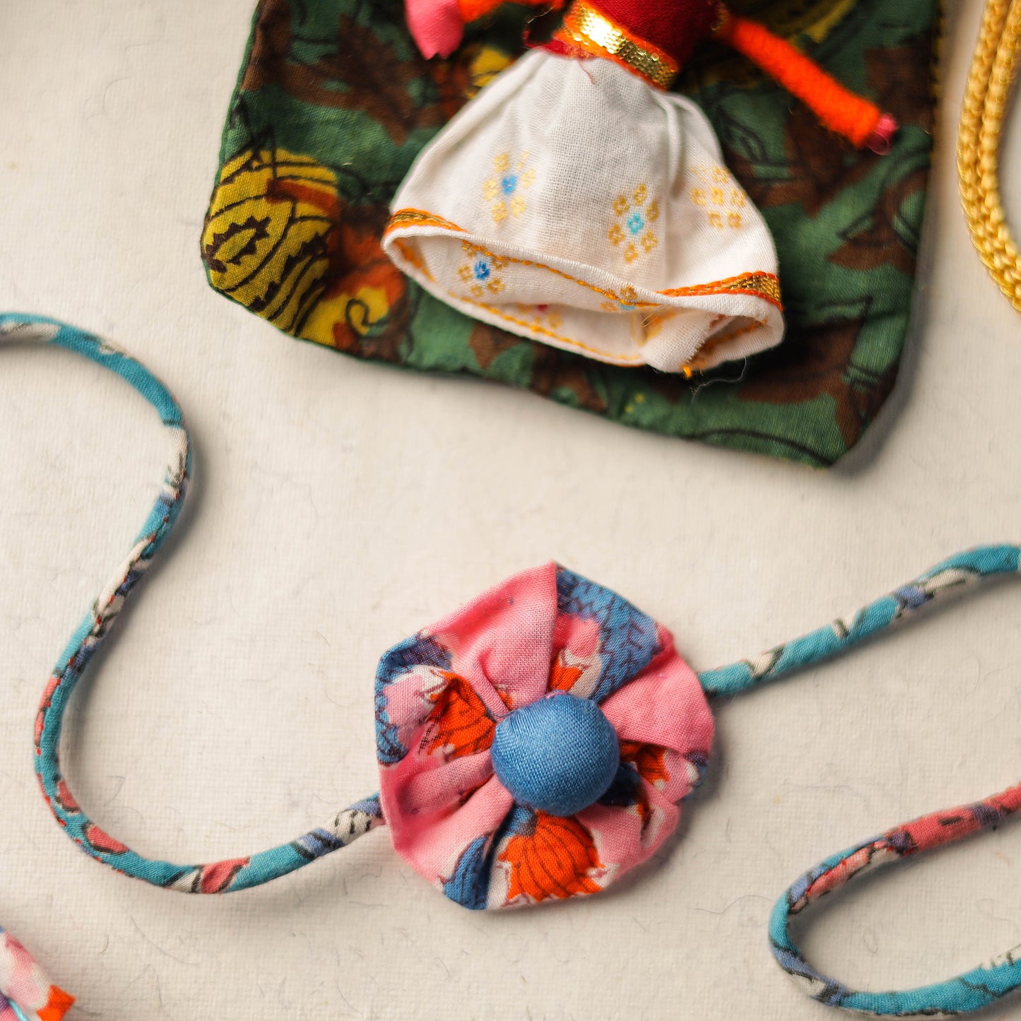 Buy Handcrafted Flower Fabart Rakhi 47 Online at iTokri.com