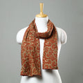 Brown Kalamkari Block Printed Cotton Stole