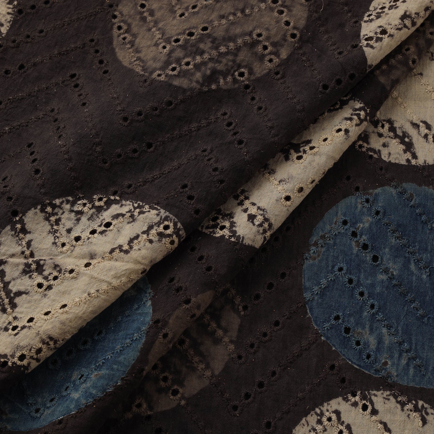 Natural Dyed Ajrakh Hand Block Print Cotton Hakoba Fabric 95