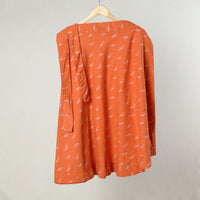 Orange - Pochampally Ikat Cotton Wrap Around Skirt 01