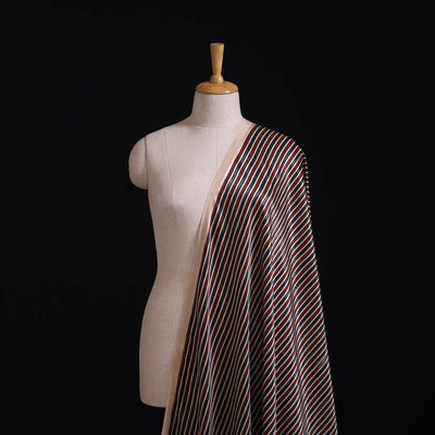 Kutch Hand Block Ajrakh Print Natural Dyed Mashru Silk Fabric 07