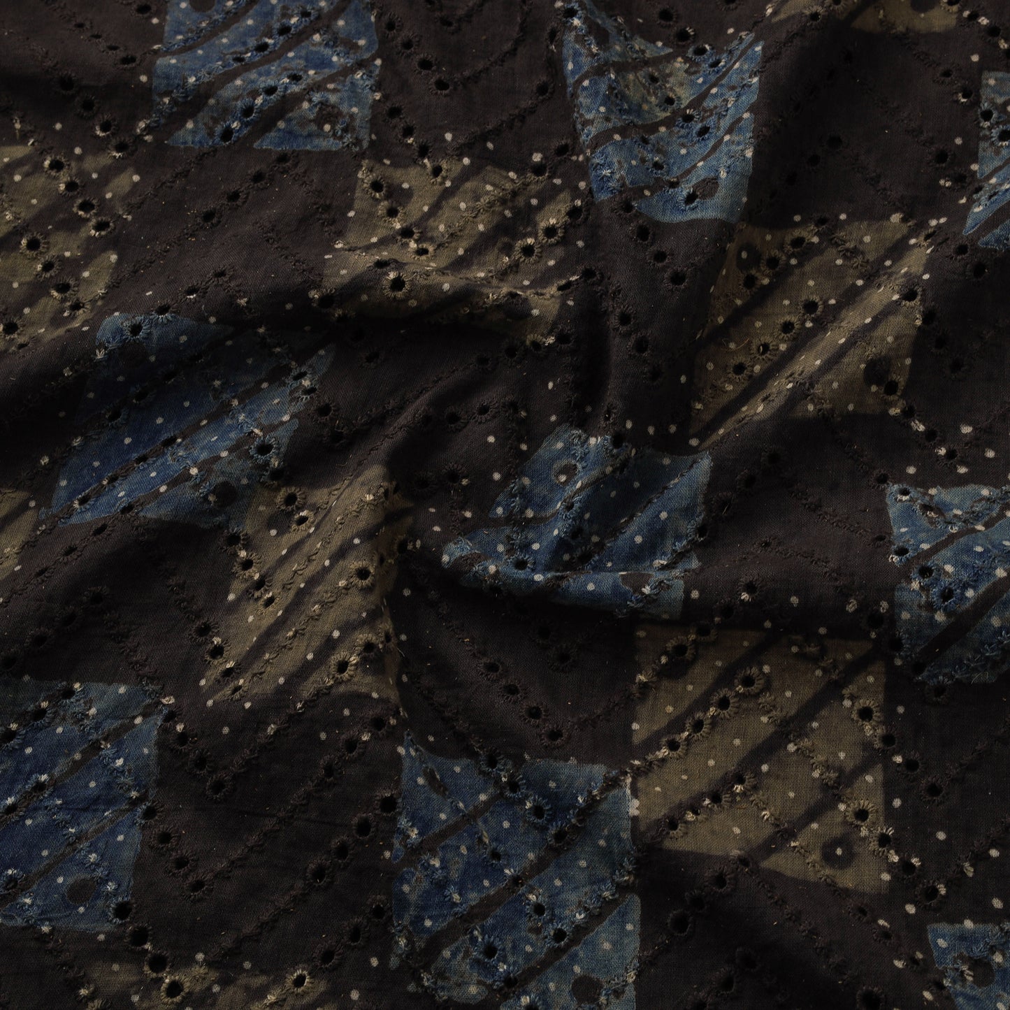 Natural Dyed Ajrakh Hand Block Print Cotton Hakoba Fabric 96