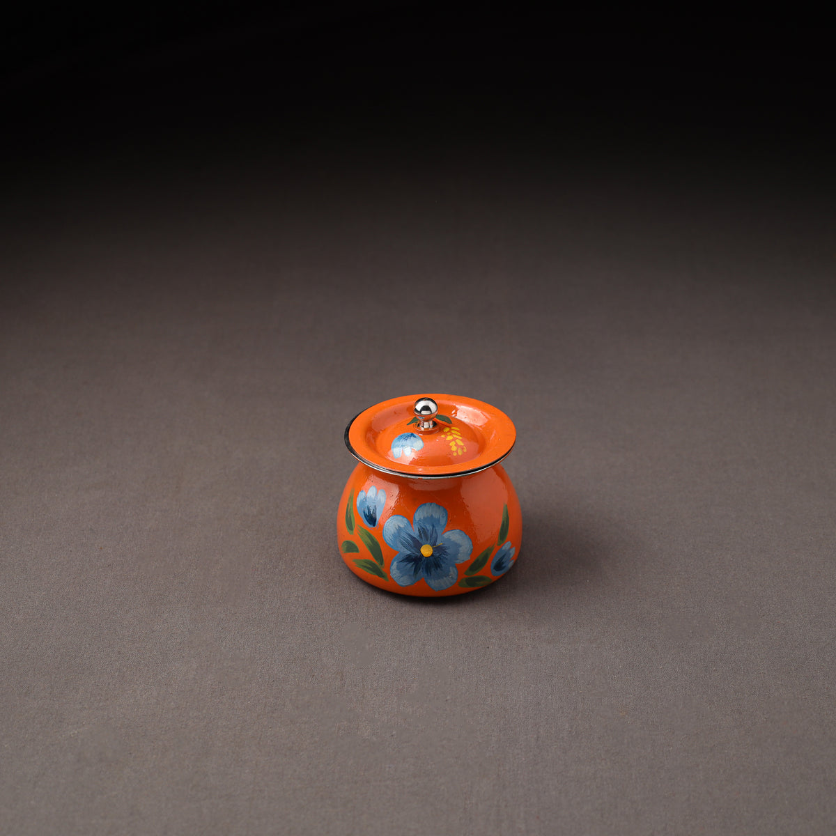 Floral Handpainted Enamelware Stainless Steel Ghee Pot 42
