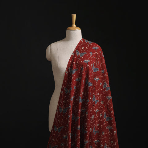 Red - Kutch Hand Block Ajrakh Print Natural Dyed Cotton Fabric 23