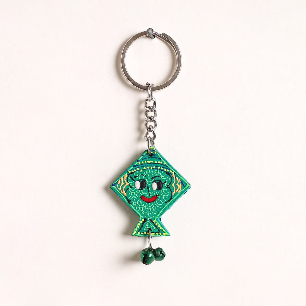 Kite - Abstract Pastel Handpainted Hand-Carved Wooden Keychain 19