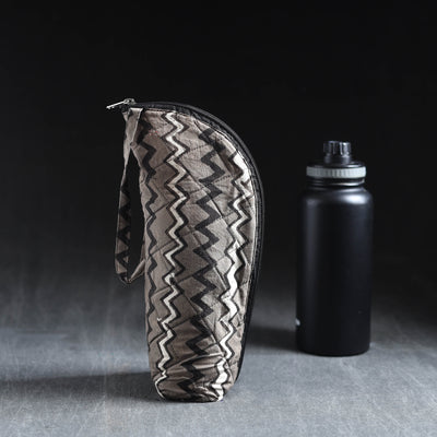 Grey Handmade Cotton 1L Water Bottle Cover