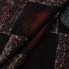 Natural Dyed Ajrakh Hand Block Print Cotton Hakoba Fabric 97