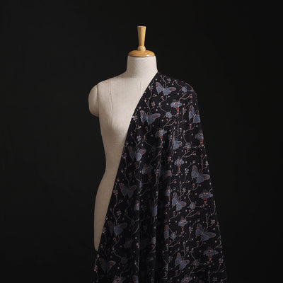 Black - Kutch Hand Block Ajrakh Print Natural Dyed Cotton Fabric 26